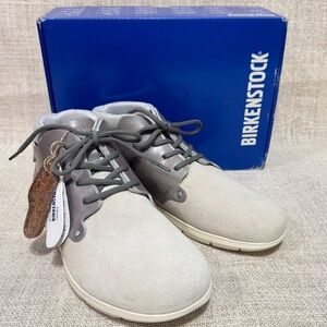 Birkenstock Estevan Leather & Suede Booties in Off-White EU 40/ L 9 M 7